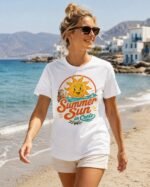 OTLY 869 Summer Sun in Crete Unisex T-Shirt - White