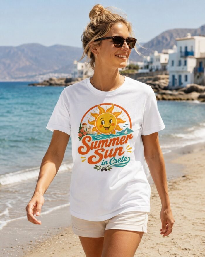 OTLY 869 Summer Sun in Crete Unisex T-Shirt - White