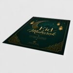 Eid Mubarak Greeting Card – Green & Gold-Tone Crescent Design - Image 4