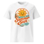 OTLY 869 Summer Sun in Crete Unisex T-Shirt - White - Image 6