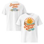 OTLY 869 Summer Sun in Crete Unisex T-Shirt - White - Image 8