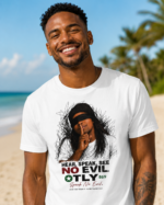 Hear, Speak, See No Evil Organic Unisex T-shirt (White) - Image 2