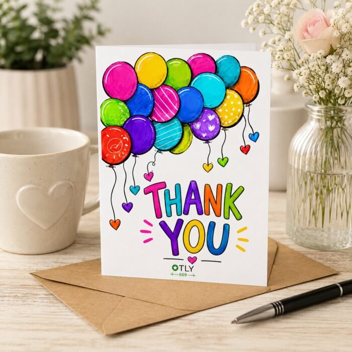 Thank You Balloons Greeting Card