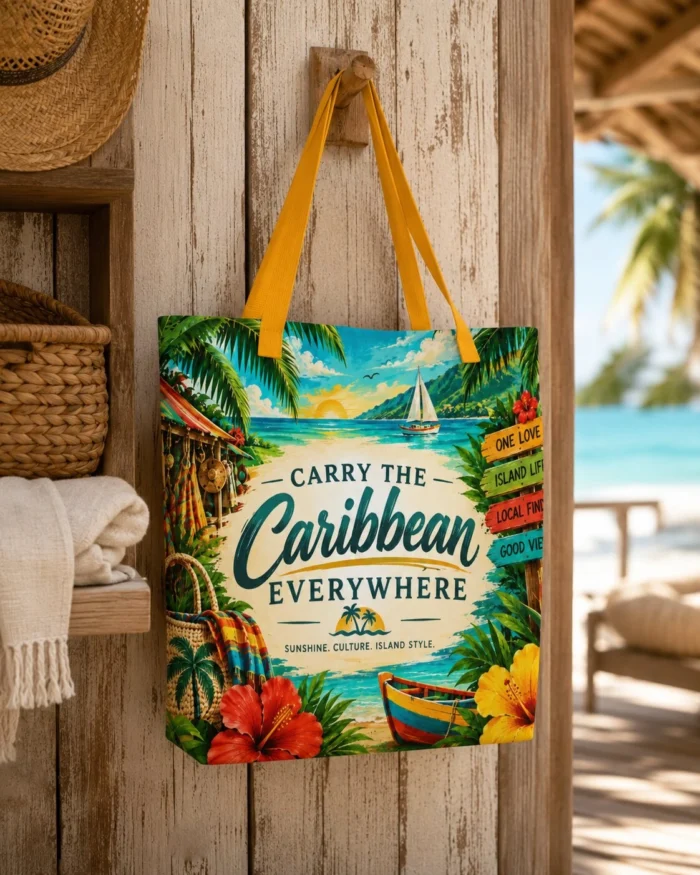 Carry the Caribbean Everywhere – Large Tote Bag