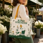 Kind Strength - Large All-Over Print Tote Bag with Pocket - Image 2