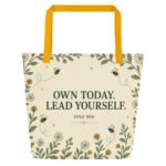 Kind Strength - Large All-Over Print Tote Bag with Pocket - Image 4