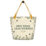 Kind Strength - Large All-Over Print Tote Bag with Pocket - Image 6
