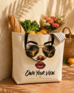 Own Your View — Large All-Over Print Tote Bag with Pocket