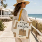 My Other Bag Is a Designer Bag – Large All-Over Print Tote Bag with Pocket - Image 4