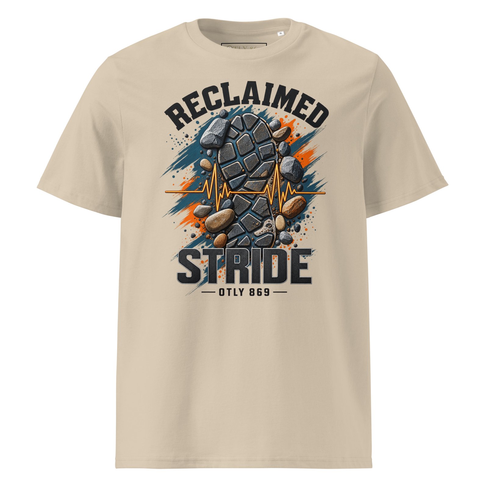 unisex-organic-cotton-creator-2.0-t-shirt-desert-dust-front-6a91dbbc7bd37.jpg Reclaimed Stride – Unisex T-Shirt - Image 1