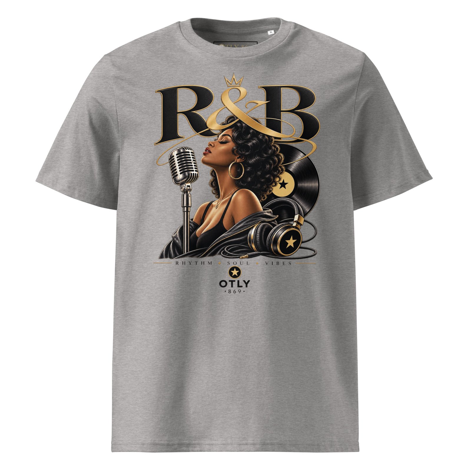 unisex-organic-cotton-creator-2.0-t-shirt-heather-grey-front-6a90a9ee10f4c.jpg R&B Rhythm, Soul & Vibes – Unisex T-Shirt - Image 1