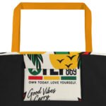 Good Vibes Large Tote Bag with Pocket - Image 8
