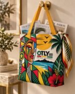 Good Vibes Large Tote Bag with Pocket - Image 6