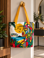 Good Vibes Large Tote Bag with Pocket - Image 2