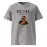 Exhale Inner Strength unisex t-shirt in Heather Grey, front view